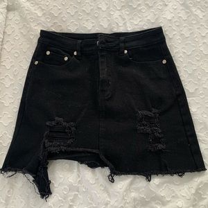 Black Denim Skirt